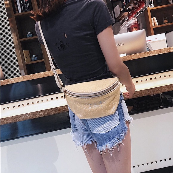 Luxee Ville Jody Mint Sequin Fanny Crossbody Bag - Picture 5 of 8